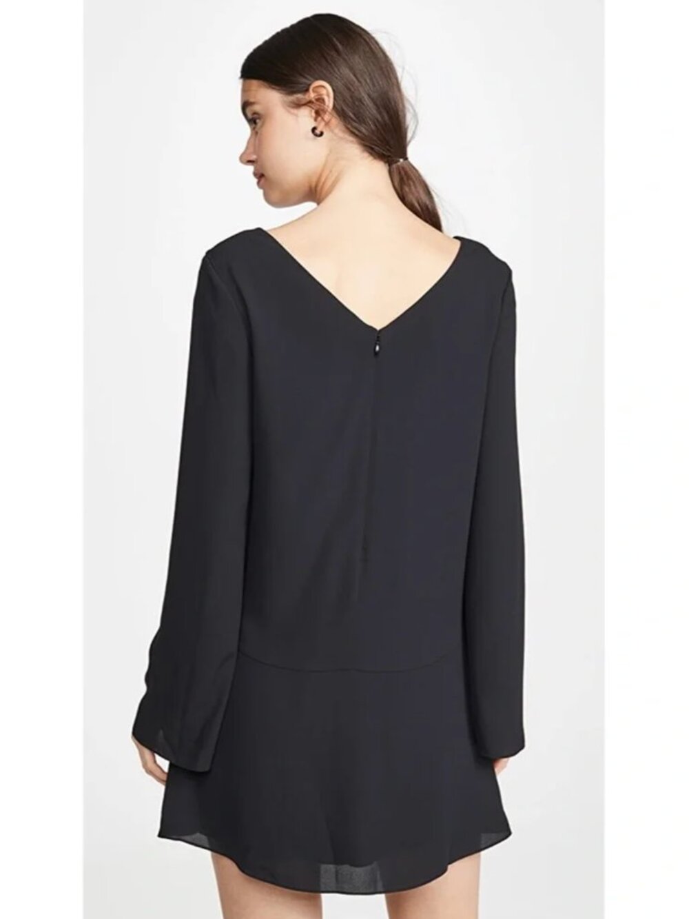 Cinq à Sept Cecil Black Crepe Mini Dress View 3